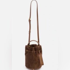 Brandon Blackwood Brown Suede Bucket Bag